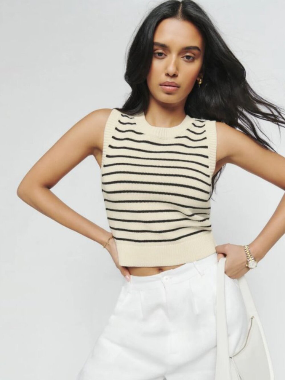 Reformation Rumita Cotton Cropped Sweater